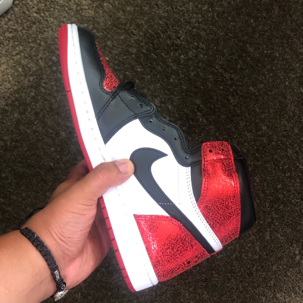 Jordan Kids Black, Red, and White Sneakers